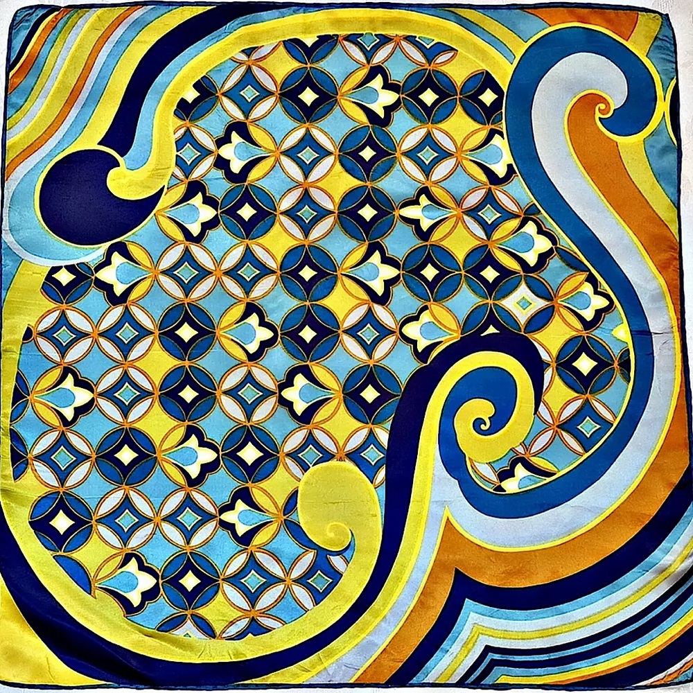 Vintage Psychedelic Acetate Print Scarf